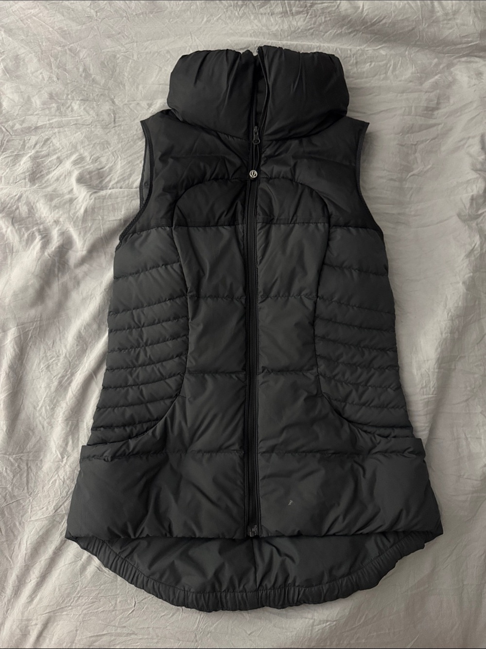 Lululemon Women's Black Puffer Vest with High Collar